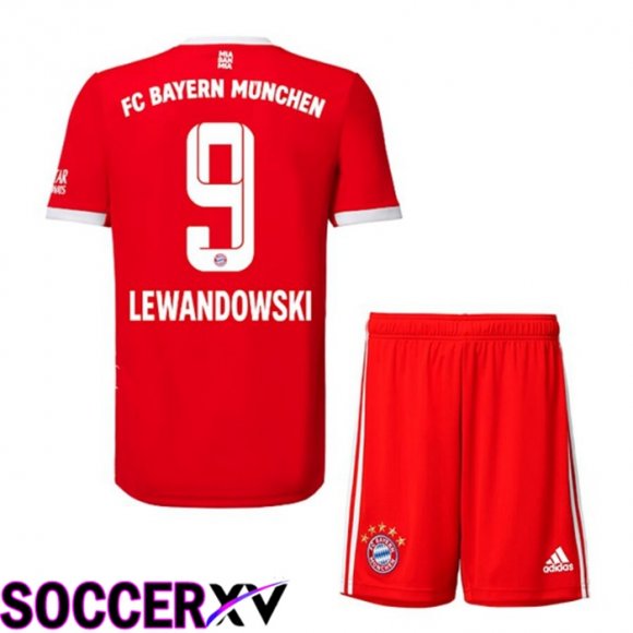 Bayern Munich (LEWANDOWSKI 9) Kids Home Jersey 2022/2023