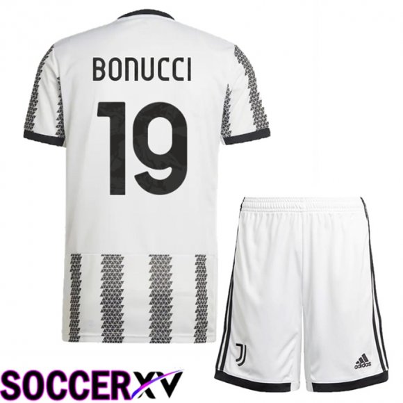 Juventus (Bonucci 19) Kids Home Jersey 2022/2023