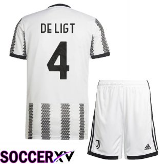 Juventus (De Ligt 4) Kids Home Jersey 2022/2023