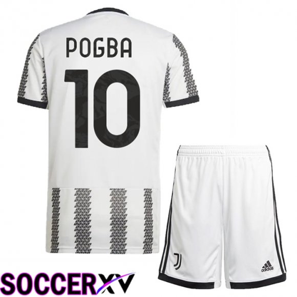 Juventus (Pogba 10) Kids Home Jersey 2022/2023