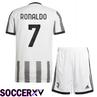 Juventus (Ronaldo 7) Kids Home Jersey 2022/2023