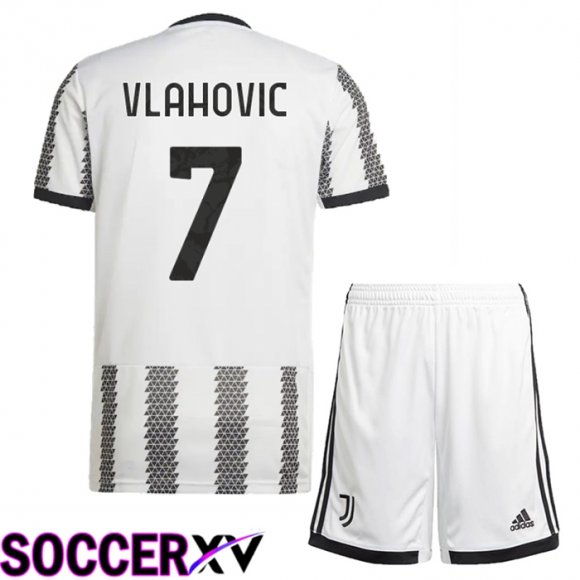 Juventus (Vlahovic 7) Kids Home Jersey 2022/2023