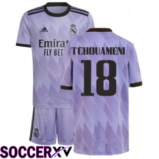 Real Madrid (Tchouameni 18) Kids Away Jersey 2022/2023