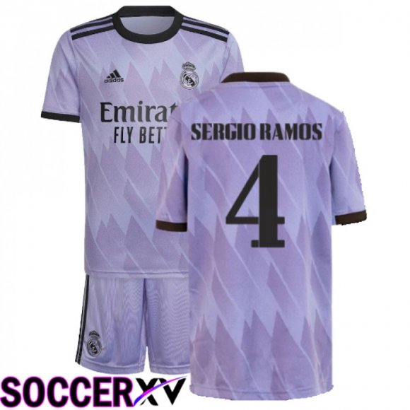 Real Madrid (Sergio Ramos 4) Kids Away Jersey 2022/2023