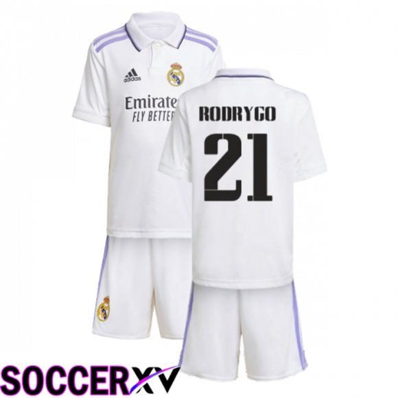 Real Madrid (Rodrygo 21) Kids Home Jersey 2022/2023