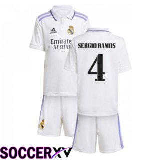 Real Madrid (Sergio Ramos 4) Kids Home Jersey 2022/2023