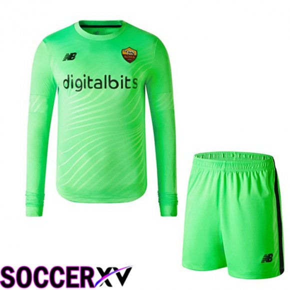 AS Monaco Kids Jersey Goalkeeper Long Sleeve Green 2022/2023