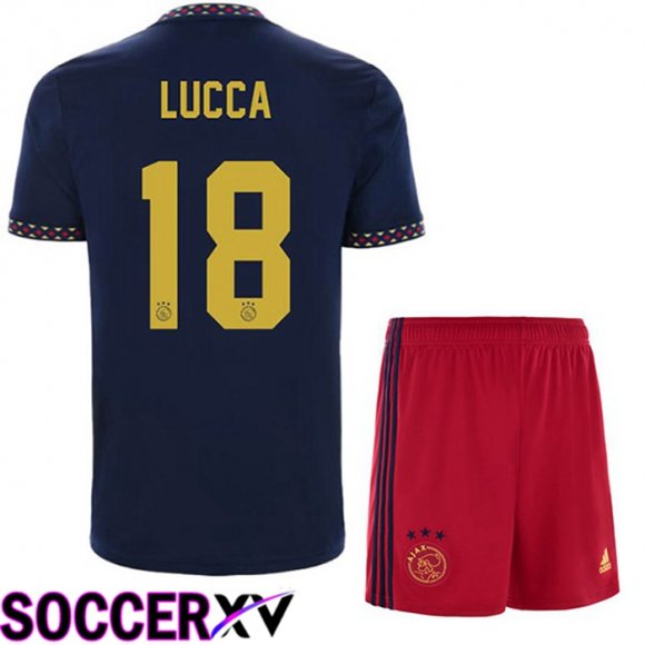 AFC Ajax (Lucca 18) Kids Away Jersey Black 2022/2023