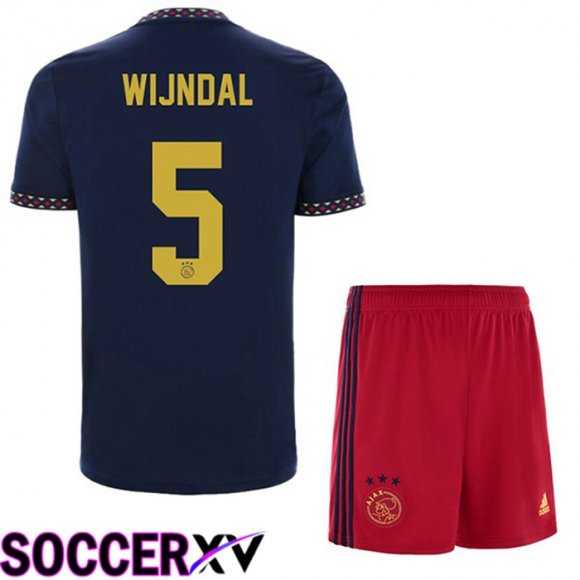 AFC Ajax (Wijndal 5) Kids Away Jersey Black 2022/2023