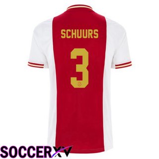 AFC Ajax (Schuurs 3) Home Jersey White Red 2022 2023