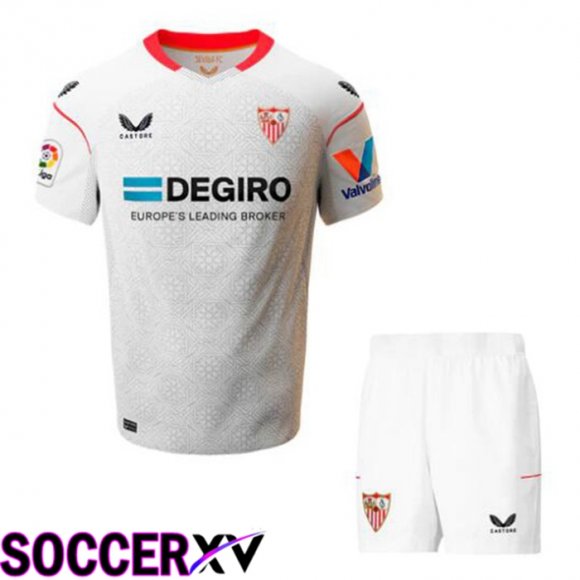 Sevilla FC Kids Home Jersey White 2022 2023