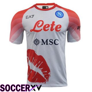 SSC Napoli Soccer Jersey Valentine's Day White Pink 2022/2023