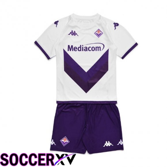 ACF Fiorentina Kids Away Jersey White 2022/2023