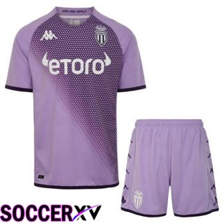 AS Monaco Kids Third Jersey Purple 2022/2023