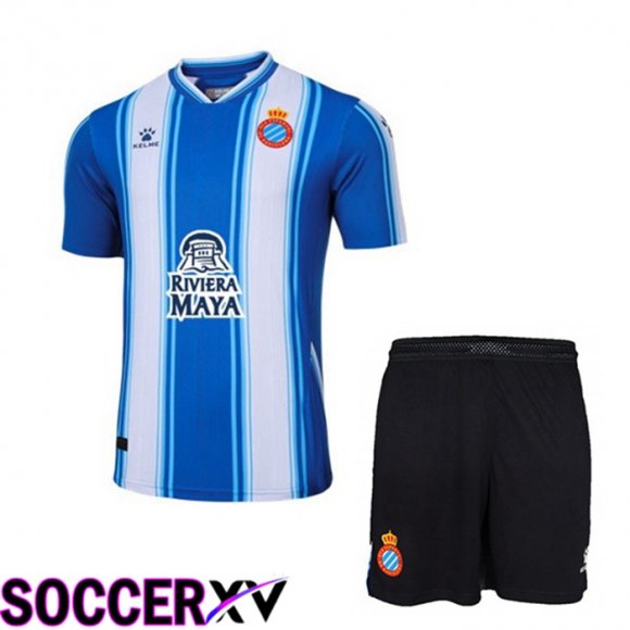 FC RCD Espanyol Kids Home Jersey Blue 2022 2023