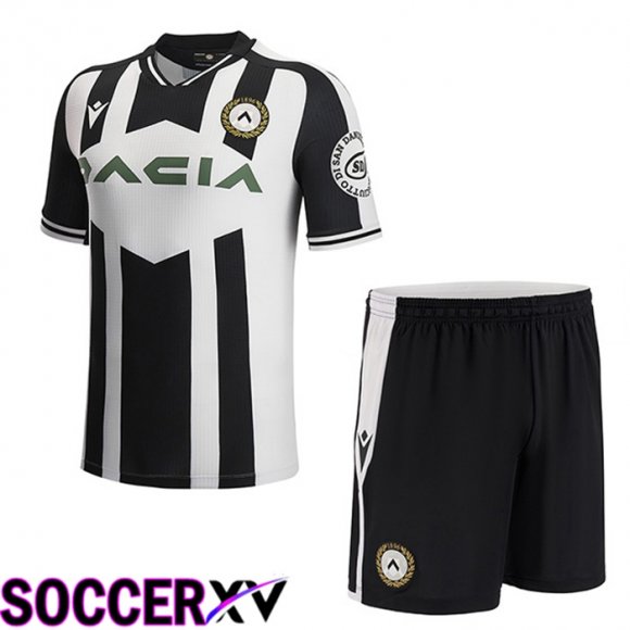 Udinese Calcio Kids Home Jersey Black White 2022/2023