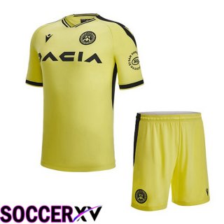 Udinese Calcio Kids Away Jersey Black Yellow 2022/2023