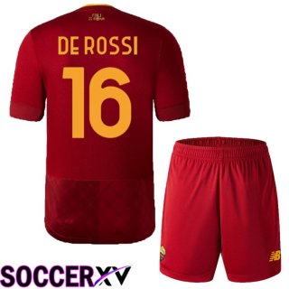 AS Roma (De Rossi 16) Kids Home Jersey 2022/2023