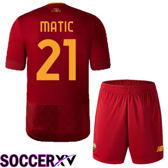 AS Roma (Matic 21) Kids Home Jersey 2022/2023