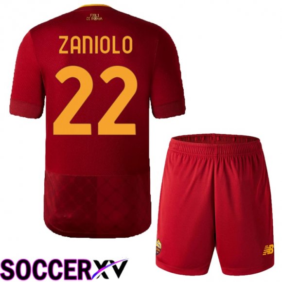 AS Roma (Zaniolo 22) Kids Home Jersey 2022/2023