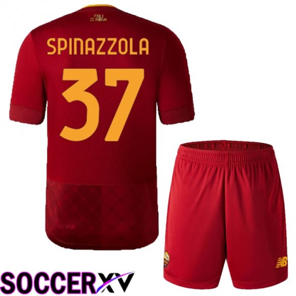 AS Roma (Spinazzola 37) Kids Home Jersey 2022/2023