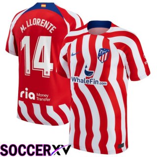 Atletico Madrid (M.Llorente 14) Home Jersey 2022/2023