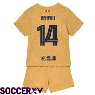 FC Barcelona (Memphis 14) Kids Away Jersey 2022/2023