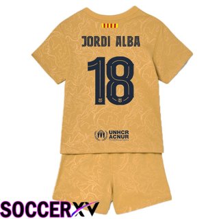 FC Barcelona (Jordi Alba 18) Kids Away Jersey 2022/2023