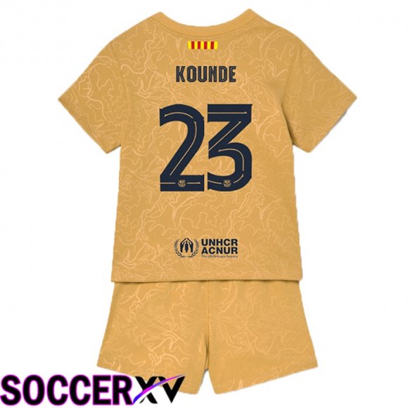 FC Barcelona (Kounde 23) Kids Away Jersey 2022/2023