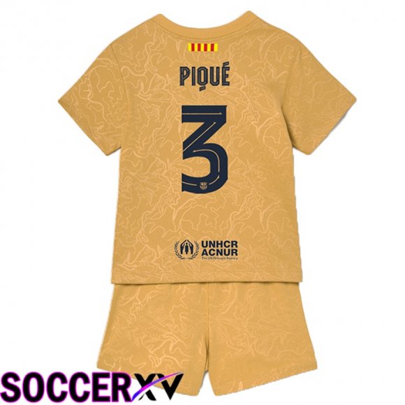 FC Barcelona (Piqué 3) Kids Away Jersey 2022/2023