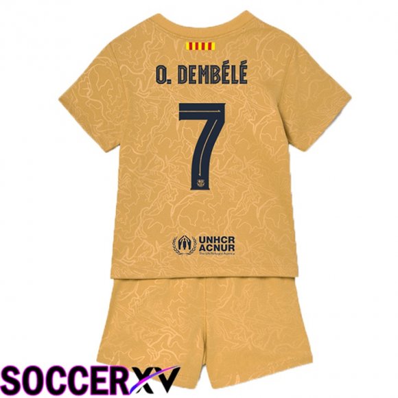 FC Barcelona (O.Dembélé 7) Kids Away Jersey 2022/2023