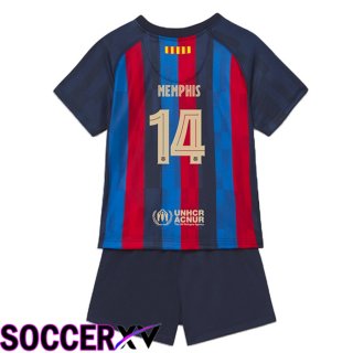 FC Barcelona (Memphis 14) Kids Home Jersey 2022/2023