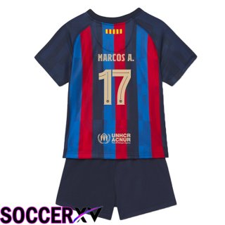 FC Barcelona (Marcos A.17) Kids Home Jersey 2022/2023