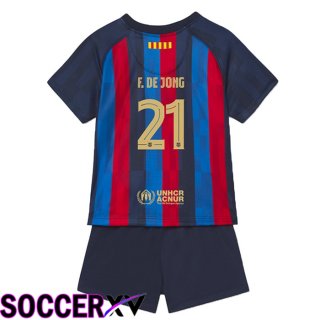 FC Barcelona (F.De Jong 21) Kids Home Jersey 2022/2023