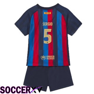 FC Barcelona (Sergio 5) Kids Home Jersey 2022/2023