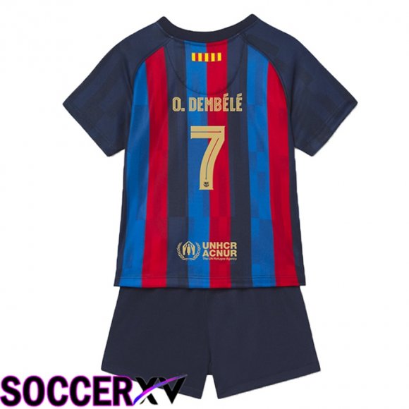 FC Barcelona (O.Dembélé 7) Kids Home Jersey 2022/2023