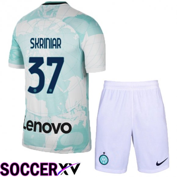 Inter Milan (Skriniar 37) Kids Away Jersey 2022/2023