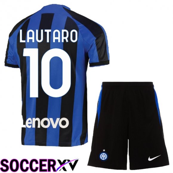 Inter Milan (Lautaro 10) Kids Home Jersey 2022/2023