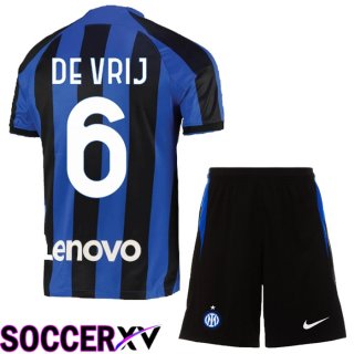 Inter Milan (De Vrij 6) Kids Home Jersey 2022/2023