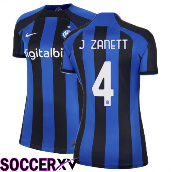 Inter Milan (J Zanetti 4) Womens Home Jersey 2022/2023