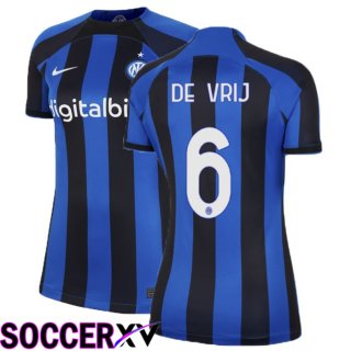 Inter Milan (De Vrij 6) Womens Home Jersey 2022/2023