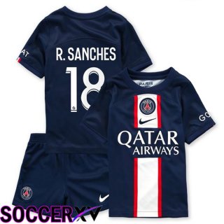 Paris Saint Germain (R.Sanches 18) Kids Home Jersey 2022/2023