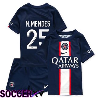 Paris Saint Germain (N.Mendes 25) Kids Home Jersey 2022/2023