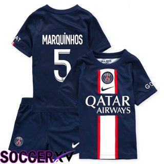 Paris Saint Germain (Marquinhos 5) Kids Home Jersey 2022/2023