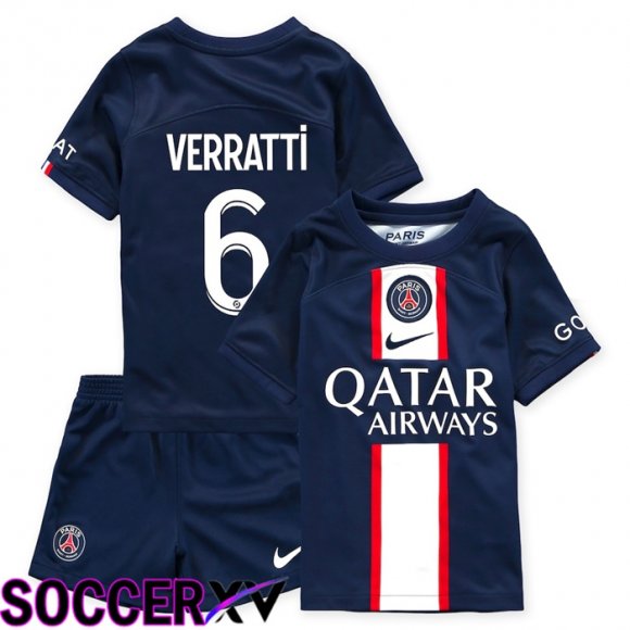 Paris Saint Germain (Verratti 6) Kids Home Jersey 2022/2023