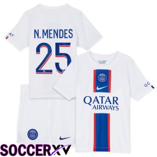 Paris Saint Germain (N.Mendes 25) Kids Third Jersey 2022/2023