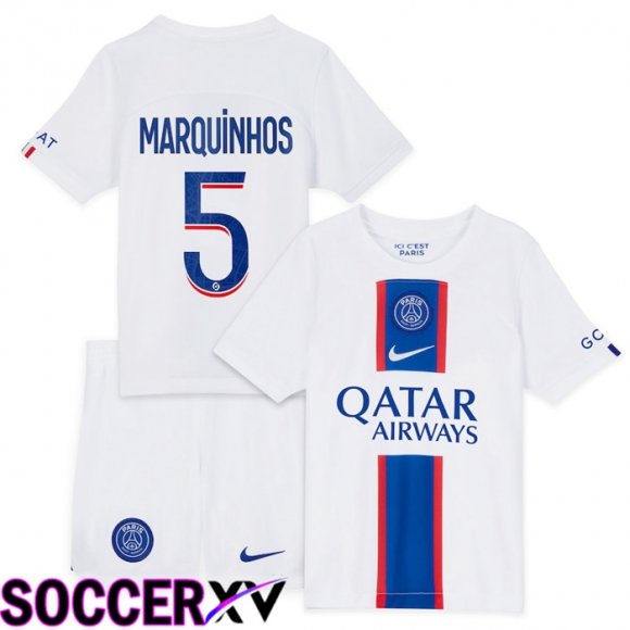 Paris Saint Germain (Marquinhos 5) Kids Third Jersey 2022/2023