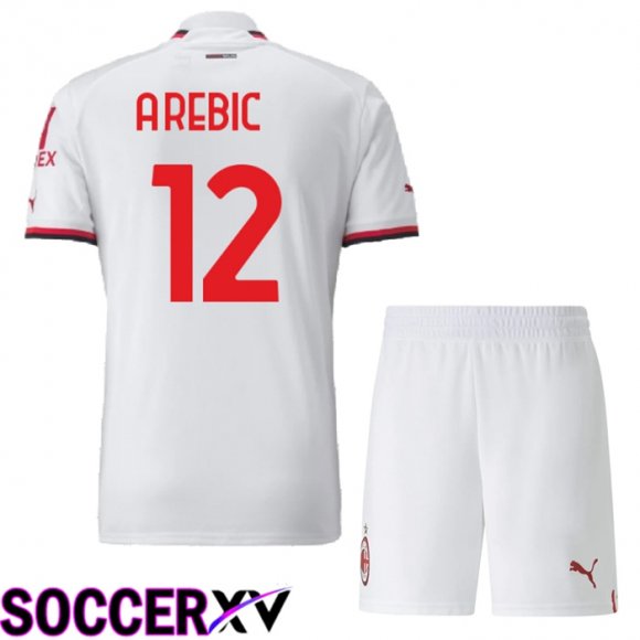 AC Milan (A.Rebic 12) Kids Away Jersey 2022/2023