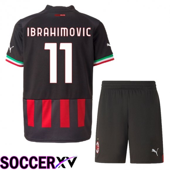 AC Milan (Ibrahimovic 11) Kids Home Jersey 2022/2023