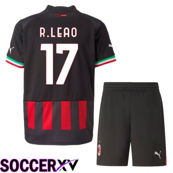 AC Milan (R.Leao 17) Kids Home Jersey 2022/2023